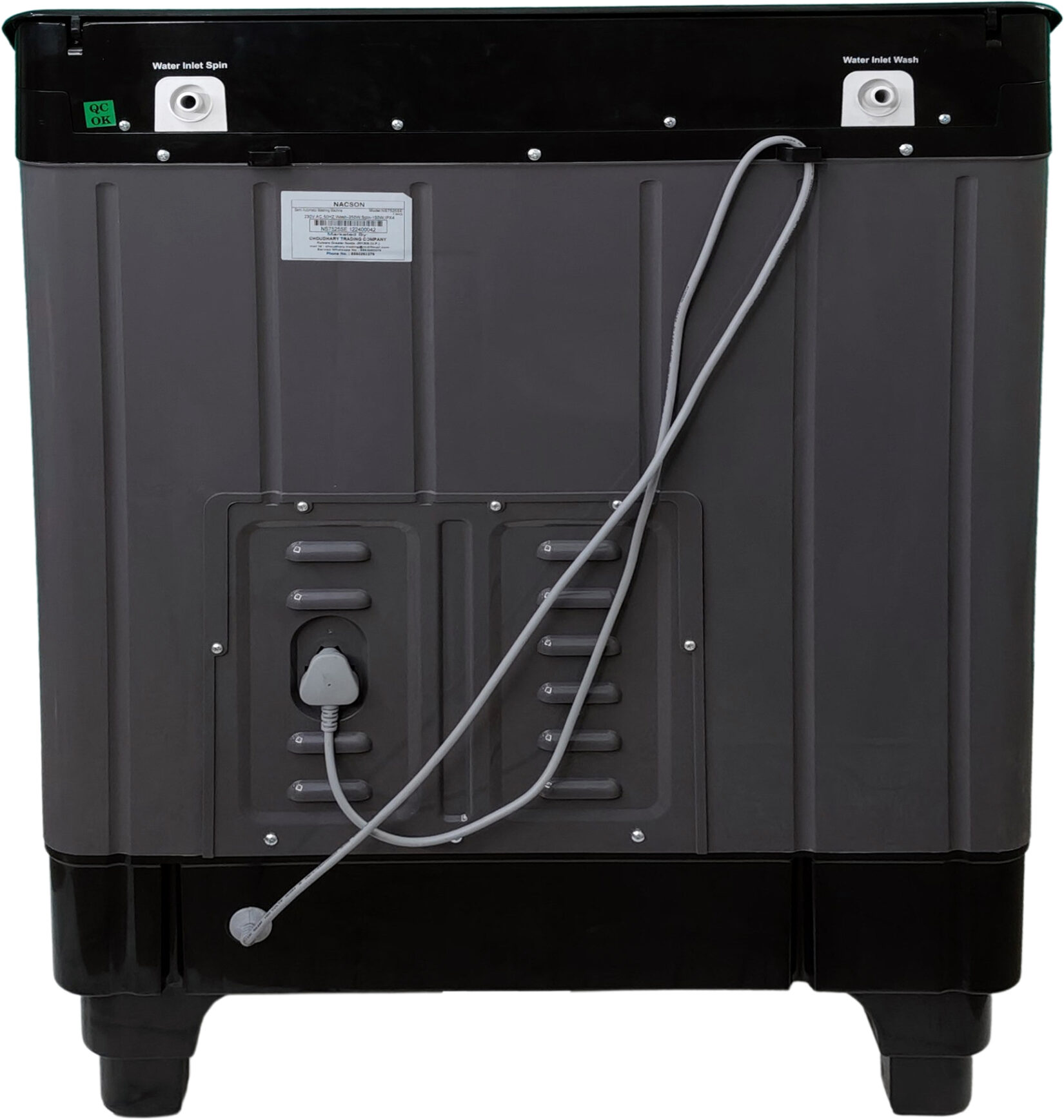 Nacson 7.5 kg Semi Automatic Top Load Black (NS7525SE) - Image 5